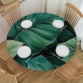 thumbnail image 1 of JEUXUS Palm Leaves Table Cloth - Tropical Jungle Palm Leaves Design - Round Table Cover White, 1 of 8