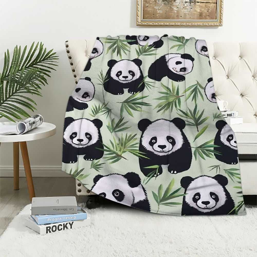 JEUXUS Panda Blanket, Cute Panda Gifts for Women Men, Cozy Soft Bamboo
