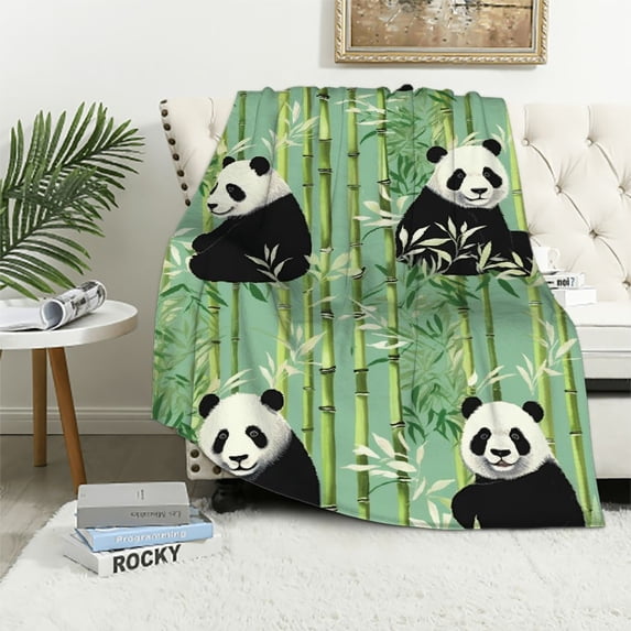 RUIYC Panda Gifts for Girls Panda Throw Blanket for Couch Bed Sofa Panda Bear Gifts Panda Gifts for Women Kids Teens Birthday Gifts Soft Cozy Plush Blanket