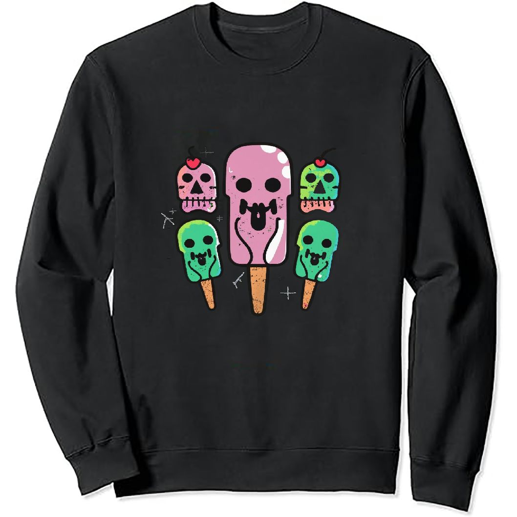 JEUXUS Pastel Goth Ice Cream Bar Cute Funny Meme Pullover
