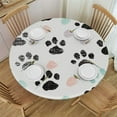 thumbnail image 1 of JEUXUS  Paw Print Round Tablecloth for Indoor and Outdoor, Waterproof Table Cloth Cover Decorative for for Kitchen Dining Table, Parties and ​Camping, 1 of 7