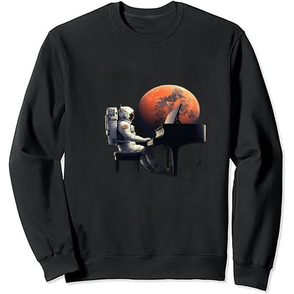 JEUXUS Piano Player Astronaut Keyboard Pianist for Men Women Pullover