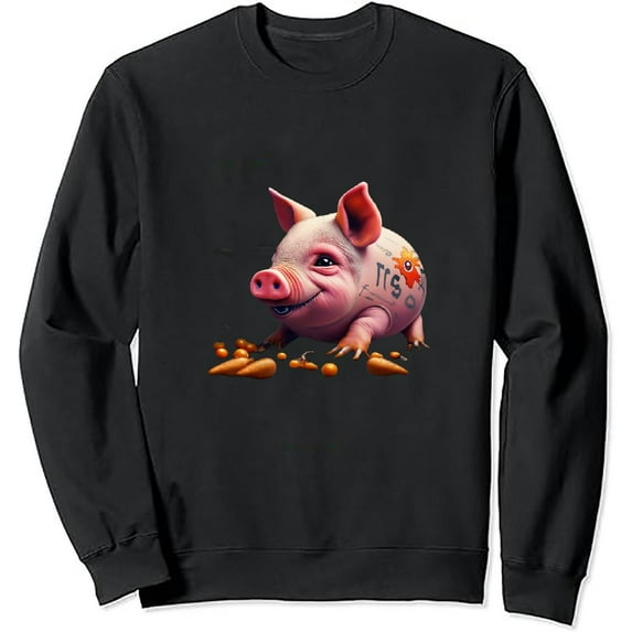JEUXUS Piggy Smallz Funny Cute Hip Hop T-Shirt For True Music Fans Pullover
