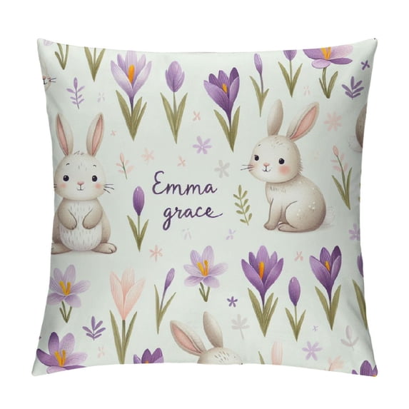 JEUXUS Pillow Case Floral Swaddle Girl, Animal Print Short Plush Pillowcase White