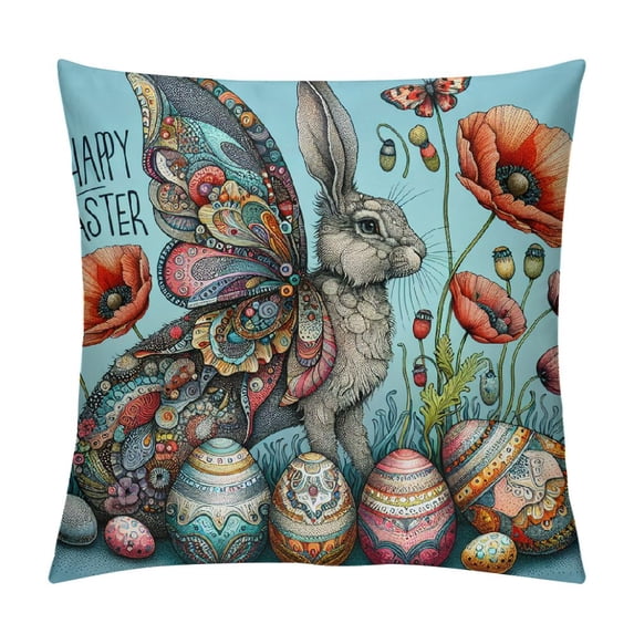 JEUXUS Pillow Case Short Plush Pillowcase (Universal 1) Easter Bunny Picture, Bunny Wall Art Rabbit White