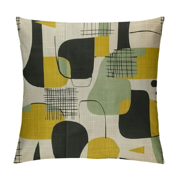 JEUXUS Pillow Covers Mid Century Modern Abstract Pattern Sage Green Decorative Throw Pillow Covers Mid Century Bohemian Throw Pillows Cover Pillowcase for Sofa Bedroom Car Living Room