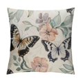 thumbnail image 1 of JEUXUS Pillow Covers Pink Flower Butterfly Themed Short Plush Pillowcase White, 1 of 5