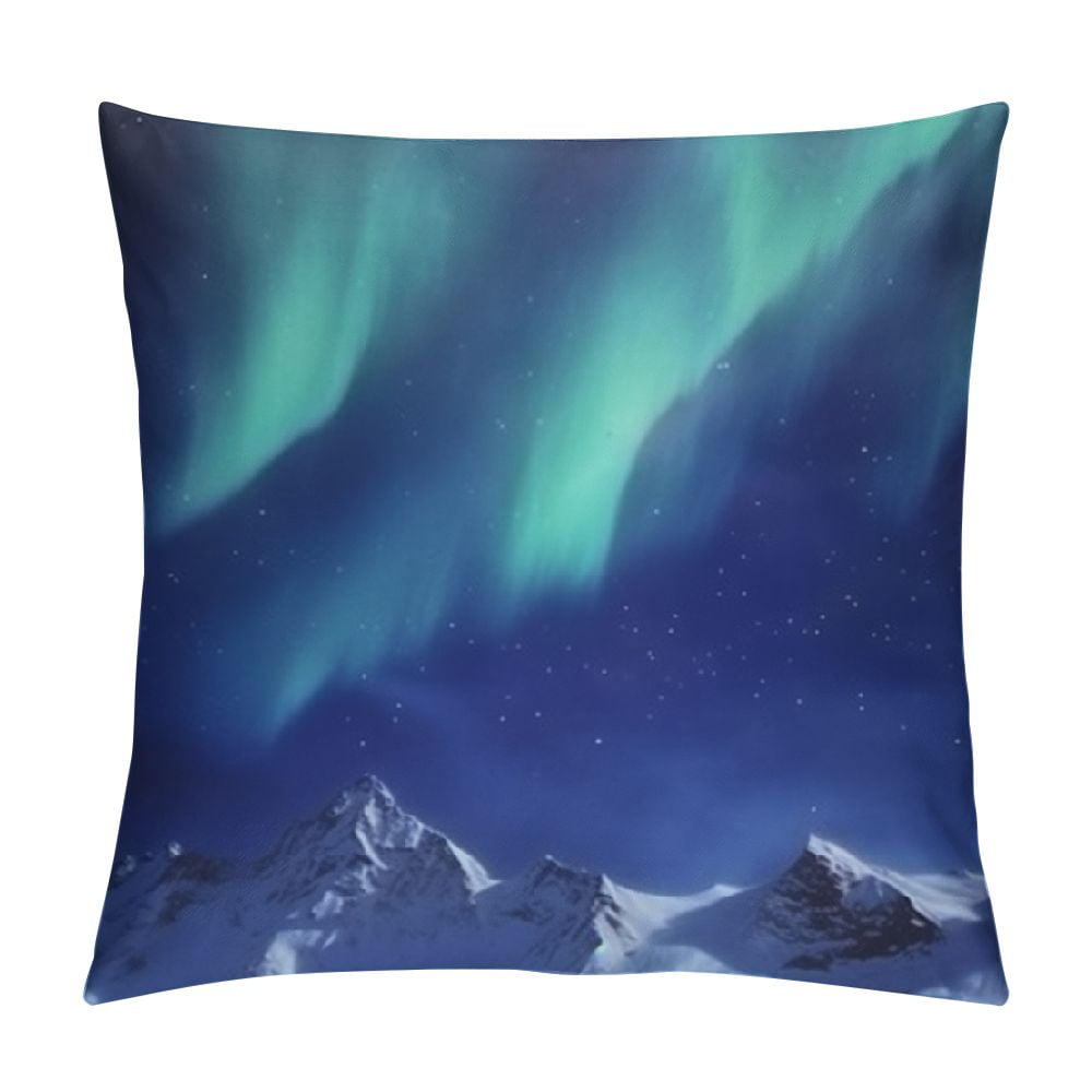 JEUXUS Pillowcase Piece Queen Size,Northern Lights Aurora Borealis UK Pillow Covers 20x20in