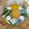thumbnail image 1 of JEUXUS  Pineapple Round Tablecloth Tropical Ripe Juice Fruits Elastic Edged Polyester Fitted Table Cover Water Proof Table Cloth, Easy to Clean Fits for Table Yellow, 1 of 7