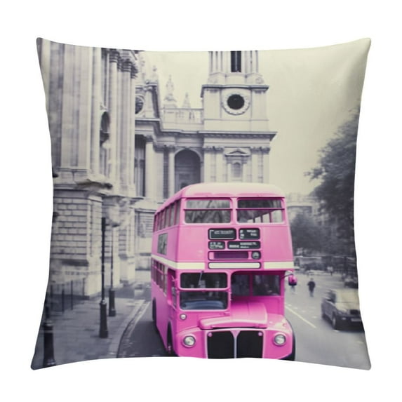 RUIYC Pink Black Grey Decorative Throw Pillow Covers Eiffel Tower Decor Square Pillow Cases Cover Pink Paris Outdoor Pillow Covers Room Decor