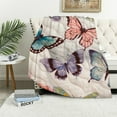 thumbnail image 1 of JEUXUS , Pink Flutter Butterfly Throw Blanket,, 1 of 6