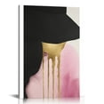 thumbnail image 1 of JEUXUS Pink and Gold Abstract Canvas Wall Art Black Brown Abstract Picture Geometric Black Art Print Abstract Color Block Poster Gold Foil Artwork Modern Abstract Splicing Painting Print 12x16inch, 1 of 4