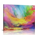 thumbnail image 1 of JEUXUS  Pink Northern Lights Canvas Wall Art Girl Room Abstract Aurora Colorful Borealis Pink Artwork for Modern Living Room Bedroom Sofa Lobby Wall DecorFramed 20x16in, 1 of 5