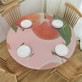 thumbnail image 1 of JEUXUS Pink Peach Fruit Fall Round Tablecloth Dining Wipeable Table Cloth Cover for Holiday Wedding Parties Camping, 1 of 7