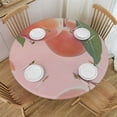 thumbnail image 1 of JEUXUS Pink Peach Fruit Fall Round Tablecloth Dining Wipeable Table Cloth Cover for Holiday Wedding Parties Camping, 1 of 7