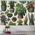 thumbnail image 1 of JEUXUS Plant Scene with Cacti and Succulents Wall Art Tapestry Painting, 1 of 6