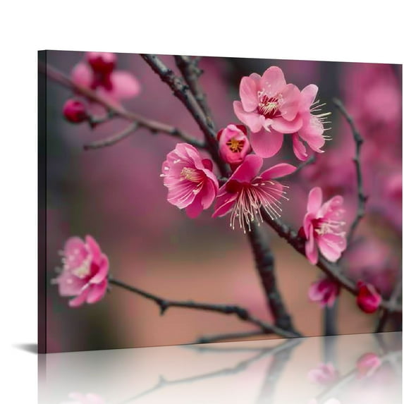 JEUXUS Plum Blossom Pictures Canvas Wall Art For Living room Prints Poster Printing、Bedroom、Office 、Decorations With Framed