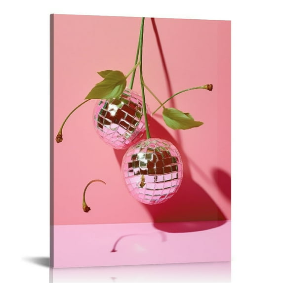 JEUXUS Preppy Pink Trendy Retro You Look Guest Check Cherry Disco Ball Y2K Wall Art Poster Prints Print For Bedroom Dorm Decor,Funky Decorations Prints