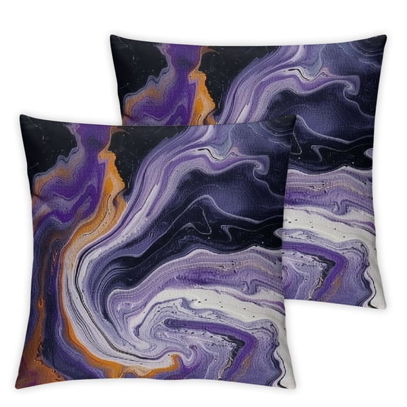 JEUXUS Printed on Both Sides 2-Piece Short Plush Pillowcase Violet Agate White