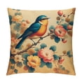 thumbnail image 1 of JEUXUS Printed on Both Sides Colorful Sparrow Singing on Magnolia Flower Tree Landscape Picture Plush Pillowcase (Universal 1) White, 1 of 5
