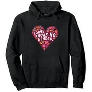 JEUXUS Queer: Love knows no gender - LGBTQ Sayings Pullover Hoodie