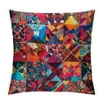 thumbnail image 1 of JEUXUS  Quilt Throw Pillow Cushion Cover Image Print of a Cultural Tile Pattern from Bali Indonesia Floral and Rich in Color, Double-Side Digital Print Decor,Multicolor, 1 of 5