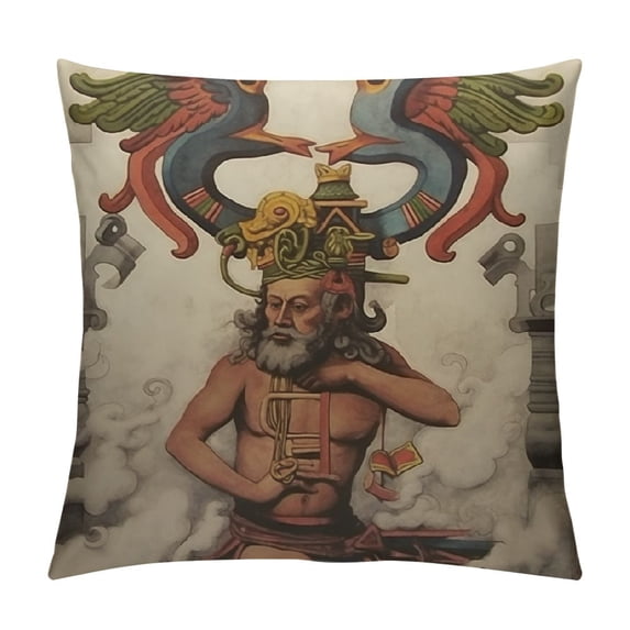 RUIYC (RB) Mayan Aztec Art God Ancient Gods Throw Pillow Case,, Mayan Style Decorations, Mayan Lover Gift,Mayan Decor, Mayan Pillows Cover for Sofa Couch Bed