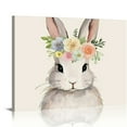 thumbnail image 1 of JEUXUS Rabbit Canvas Wall Art Nursery Artwork Canvas Animal Picture With Flowers Cute Wall Art Bunny Funny Animal Picture Wall Decor Bunny Nursery Picture Cute Rabbit Poster Painting, 1 of 5