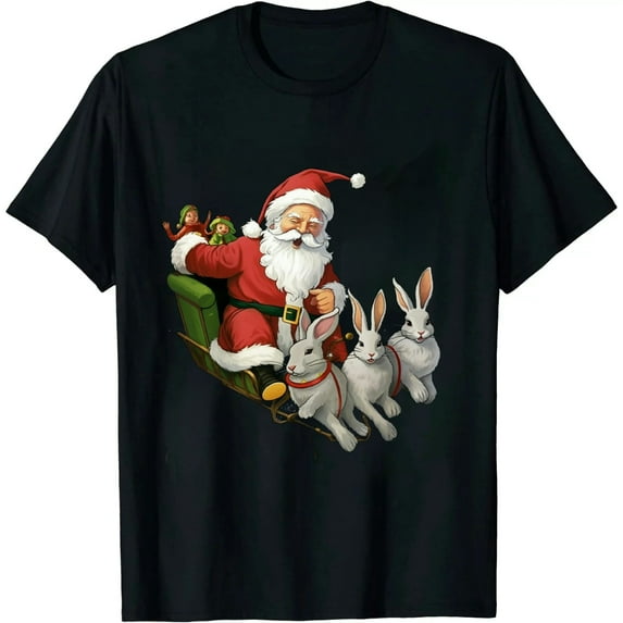 JEUXUS Rabbit Christmas T-Shirt