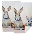 JEUXUS Rabbits Microfiber Hand Towels 27.5*16in 2 Pack for Kitchens