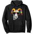 thumbnail image 1 of JEUXUS Rainbow Flag Goat America Gay Pride Month LGBTQ Ally LGBT Pullover Hoodie, 1 of 3