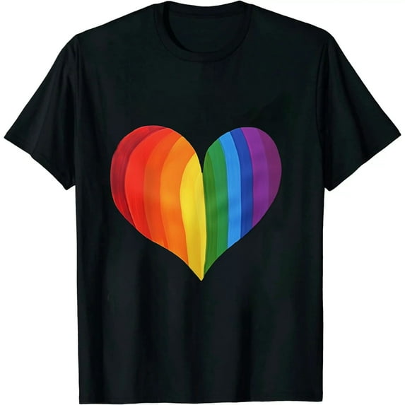 JEUXUS Rainbow Heart T-Shirt