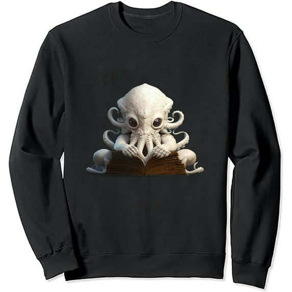 JEUXUS Reading Octopus, tea, coffee and books gift pullover