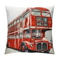 thumbnail image 1 of JEUXUS Red Bus Short Plush Pillowcase (Universal 1) Square White, 1 of 5