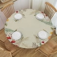 thumbnail image 1 of JEUXUS  Red Mushroom Kitchen Table Covers with Elastic Edge,Boho Style Fitted Table Cloth for Round Tables Mushrooms Waterproof Tablecloth for Indoor Outdoor Picnic Party, 1 of 7