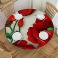 thumbnail image 1 of JEUXUS  Red Poppy Round Table cover,Art Red Flowers Floral Water Resistant Polyester Table Cloth Decorative Table Cover for Kitchen, Dining Desk,Party,Holiday, 1 of 7
