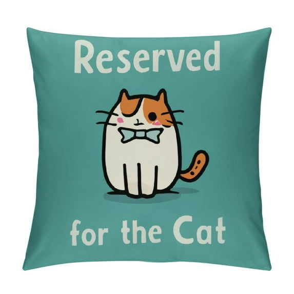 JEUXUS Reserved for The Cat Colorful Word Throw Waist Pillow Case Cushion Cover Decor for Sofa Kitty Lover,Cat Lover Gifts, Funny Cat Pillow Cover, Cat Mom Gifts for Women, Gifts Cat Lady
