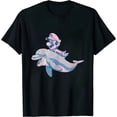 thumbnail image 1 of JEUXUS  Retro Dolphin Ride Outline Graphic T-Shirt T-Shirt, 1 of 3