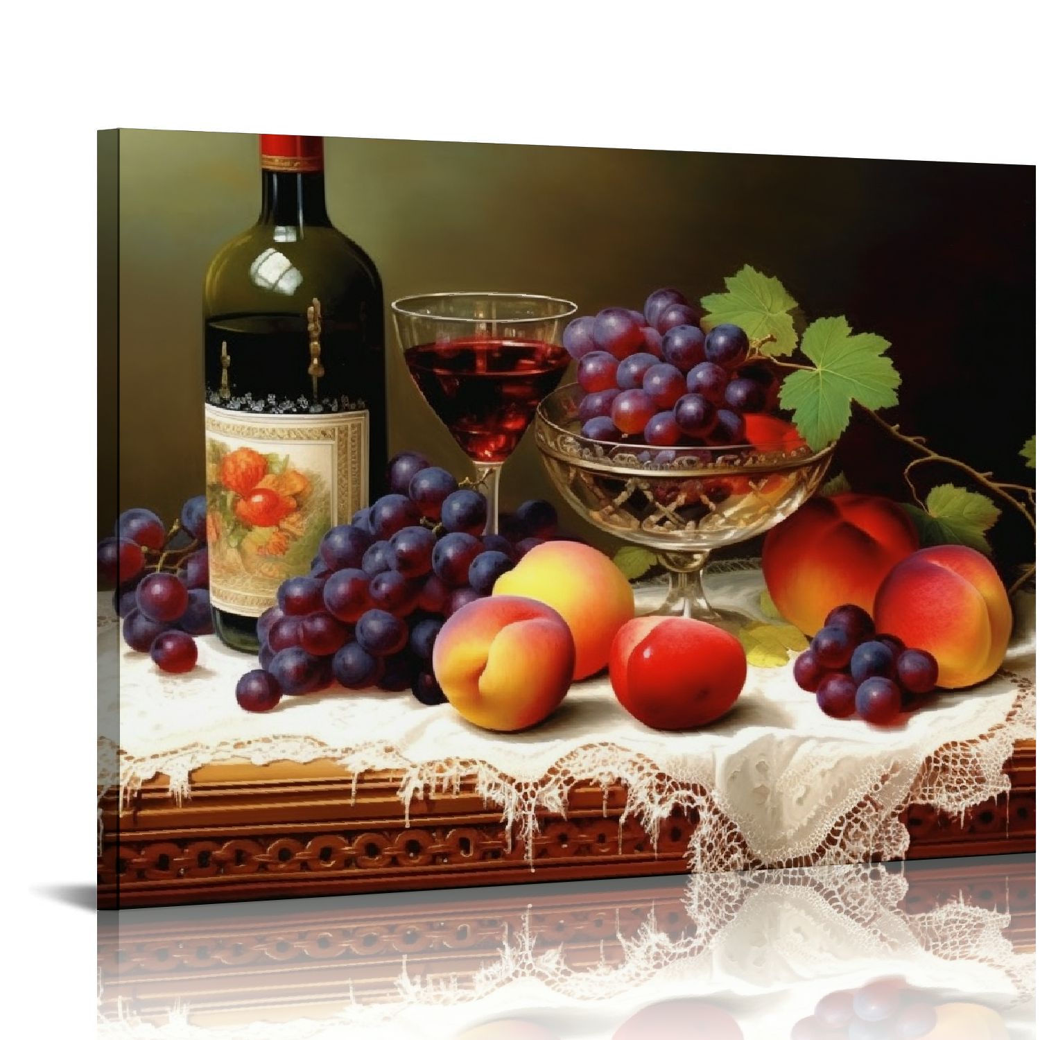 JEUXUS Retro Wine Pictures for Kitchen, PIY Vibrant Fruits Wall Art for ...