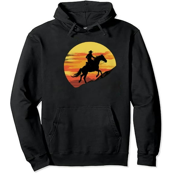 JEUXUS Rodeo Bucking Bronco Horse Retro Style I Cowboy I Rodeo Pullover Hoodie
