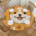 thumbnail image 1 of JEUXUS  Round Fitted Table Clothes Cute Dog Cat Tablecloth Cover with Elastic Edge Animal Table Protecter Covers Home Decor Accessaries, Fits Round Table Diameter, 1 of 7