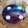thumbnail image 1 of JEUXUS Round Fitted Tablecloth with Elastic Edge, Fantasy Legend Wolf Round Table Cover, Waterproof Non Slip Table Cloth for Indoor Outdoor Holidays Table Pads, 1 of 7