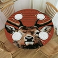 thumbnail image 1 of JEUXUS Round Fitted Tablecloth with Elastic Edged, Abstract Elk Round Table Cover, Gothic Elk Waterproof Table Cover for Kitchen Dining Holiday Parties Decoration,Fit for Round Tables, 1 of 7