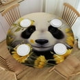 thumbnail image 1 of JEUXUS Round Fitted Tablecloth with Elastic Edged, Cute Panda Round Table Cover, Sunflower Garland Waterproof Table Cover for Kitchen Dining Holiday Parties Decoration,Fit for Round Tables, 1 of 7