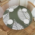 thumbnail image 1 of RUIYC Round Fitted Tablecloth with Flannel Backing Elastic Edge Design Table Cover Waterproof Oil-Proof PVC Table Cloth Stain-Resistant Wipeable for Round Table, 1 of 7