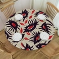 thumbnail image 1 of JEUXUS  Round Fitted Tablecloth Waterproof Round Table Cover with Elastic Edge, 1 of 7