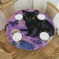 thumbnail image 1 of JEUXUS  Round Table Cloth, Tablecloth, Witchy Witch Goth Black cat Mushroom Stain Proof, Water Resistant Washable Table Cloths, Decorative Round Table Cover for Kitchen, 1 of 7