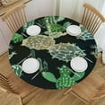 thumbnail image 1 of JEUXUS  Round Table Cloth Waterproof Green Cactus Seamless Pattern Splashproof Tablecloth Table Cover for Dining Room Kitchen Party Indoor Decoration, 1 of 7