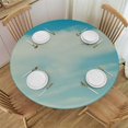 thumbnail image 1 of JEUXUS  Round Table Cloth Waterproof Spill Proof Tablecloth Soft Washable Oli-Proof Table Cloths for Party Dining Room - Sunny Blue Sky and Cloud Table Cover, 1 of 7