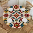 thumbnail image 1 of RUIYC Round Table Cloths, Waterproof Boho Southwestern Christmas Tablecloth Table Cover for Kitchen Dinning Tabletop Decoration White, 1 of 7